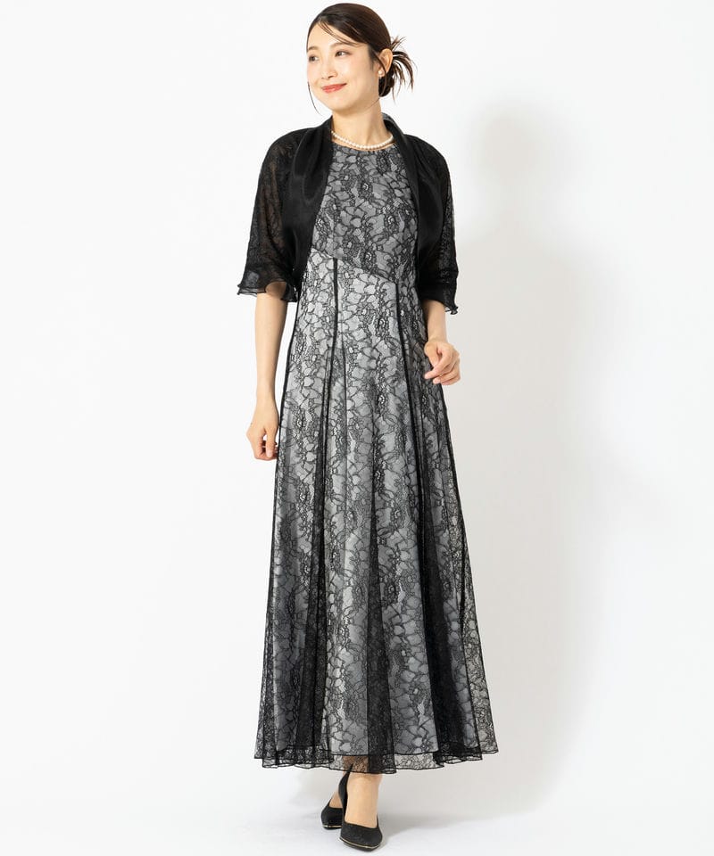 Select Shop 【プレミアムドレス2点セット】総レース仕立てセットアップドレス　