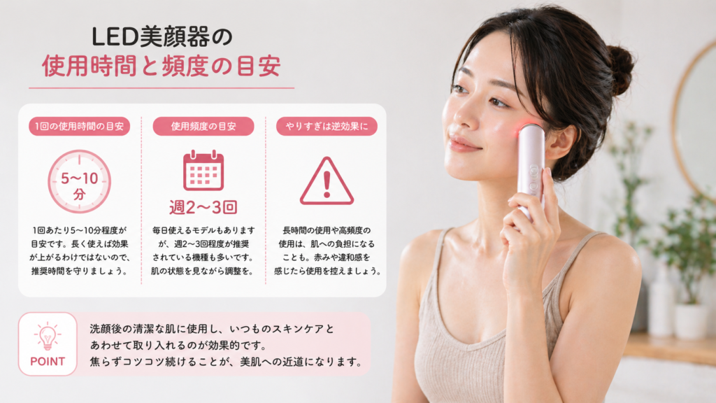 美顔器を使う頻度の画像